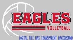 eagles volleyball digital design red and black png - perfect for volleyball enthusiasts and eagle fans - instant downloa