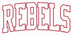 rebels red arched varsity outline mascot pngsvgjpg, digital download, instant delivery