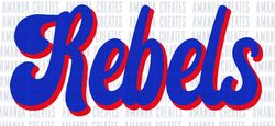 retro red blue rebels png, svg, digital file