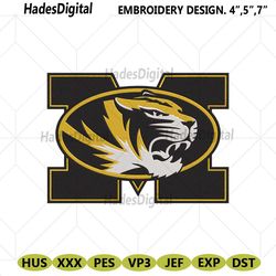 missouri tigers embroidery design, ncaa embroidery designs, missouri tigers embroidery instant file