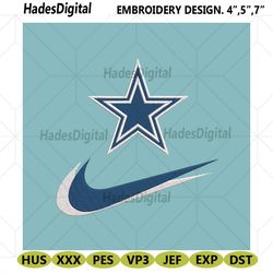 dallas cowboys nike swoosh embroidery design download