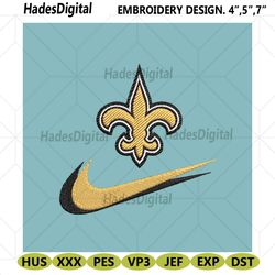 new orleans saints nike swoosh embroidery design download png