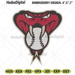 arizona diamondbacks snake head baseball logo embroidery design download file