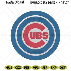 chicago cubs double circle logo machine embroidery design