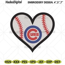 chicago cubs baseball heart logo machine embroidery file