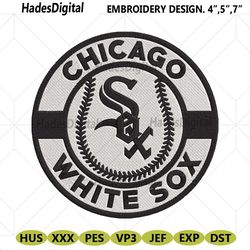 chicago white sox baseball circle logo machine embroidery design