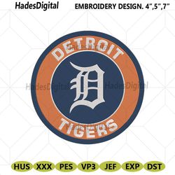 detroit tigers mlb baseball team circle logo machine embroidery file