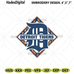 detroit tigers letter d type mlb logo machine embroidery file