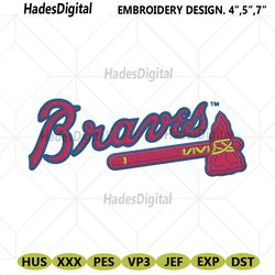 atlanta braves mlb america baseball team logo machine embroidery digitizing