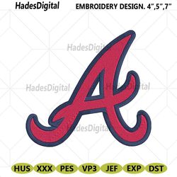 atlanta braves letter a logo baseball team machine embroidery file