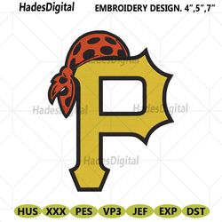 pirates p symbol logo machine embroidery