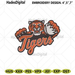 detroit tigers baseball curves logo machine embroidery digitizing