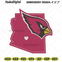 arizona cardinals map logo team embroidery instant download