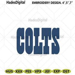 colts wordmark logo embroidery design download