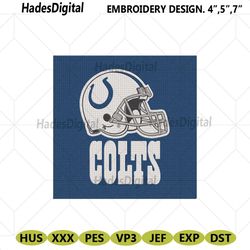 colts helmet nlf logo machine embroidery design