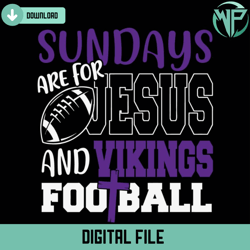 sundays are for jesus and vikings football svg