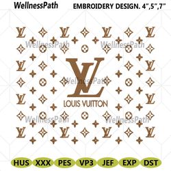 louis vuitton brown logo template embroidery design download file