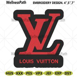 lv red black background logo embroidery design download