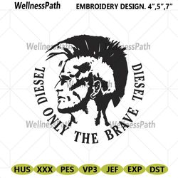 diesel only the brave logo silhouette embroidery download file