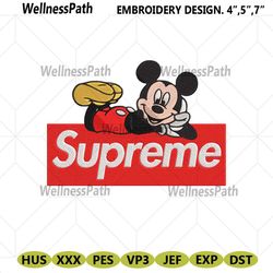 supreme box mickey embroidery design download