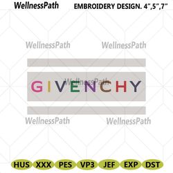 givenchy colorful characters logo embroidery instant download