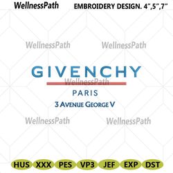 givenchy paris 3 avenue george v logo embroidery instant download