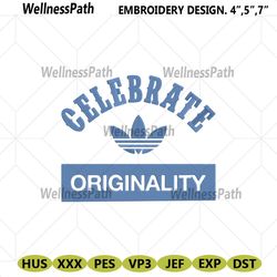 adidas celebrate originality logo blue leaf box embroidery digital file