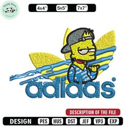 bart bad boy adidas embroidery design,adidas embroidery, brand embroidery, embroidery file, logo shirt, digital download
