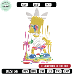 bart simpson embroidery design, simpson embroidery, embroidery file, adidas embroidery, anime shirt, digital download