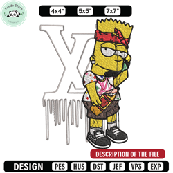 bart simpson lv embroidery design, lv embroidery, embroidery file, simpson embroidery, logo shirt, digital download