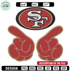 san francisco 49ers embroidery design, 49ers embroidery, nfl embroidery, sport embroidery, embroidery design 1