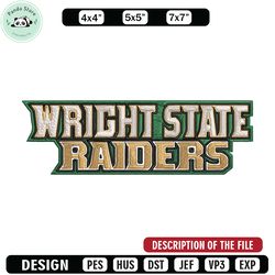 wright state raiders logo embroidery design,ncaa embroidery,sport embroidery, logo sport embroidery,embroidery design