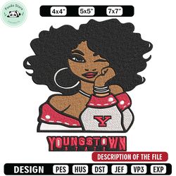 youngstown state girl embroidery design, ncaa embroidery, embroidery design, logo sport embroidery, sport embroidery