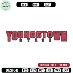 youngstown state logo embroidery design, logo embroidery, sport embroidery, logo sport embroidery, embroidery design