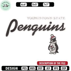 youngstown state logo embroidery design, ncaa embroidery, sport embroidery, embroidery design ,logo sport embroidery