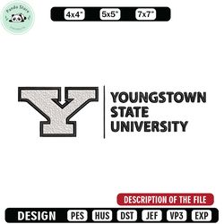 youngstown state logo embroidery design, ncaa embroidery, sport embroidery, logo sport embroidery, embroidery design