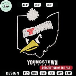 youngstown state logo embroidery design, sport embroidery, logo sport embroidery,embroidery design, ncaa embroidery