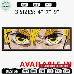 zenitsu eyes frame embroidery design, anime embroidery, anime design, embroidered shirt, anime shirt, digital download