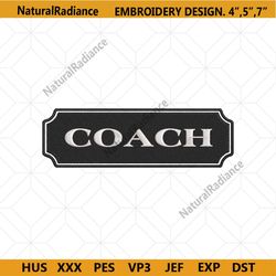 coach black background logo embroidery design download file