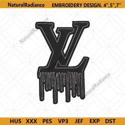 lv black white line painting logo embroidery design download