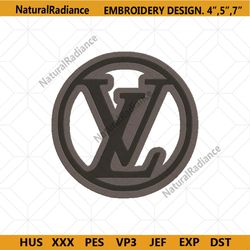 louis vuitton black and grey circle logo embroidery design download