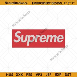 supreme box red logo embroidery design download