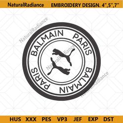 balmain paris puma logo embroidery design download
