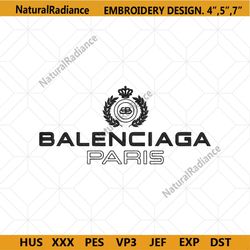 balenciaga paris outline logo embroidery fonts design download