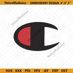 champion fashion logo red black embroidery download file