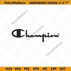 champion fashion wordmark black embroidery instant download