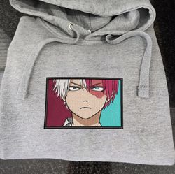 shoto embroidered crewneck, my hero academia embroidered sweatshirt, inspired embroidered manga anime hoodie 1