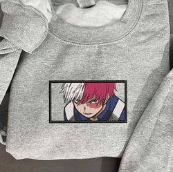 shoto embroidered crewneck, my hero academia embroidered sweatshirt, inspired embroidered manga anime hoodie