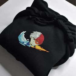 shoto nike embroidered crewneck, my hero academia embroidered sweatshirt, inspired embroidered manga anime hoodie