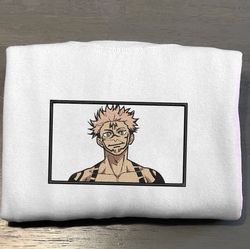 sukuna embroidered crewneck, jujutsu kaisen embroidered sweatshirt, inspired embroidered manga anime hoodie 2